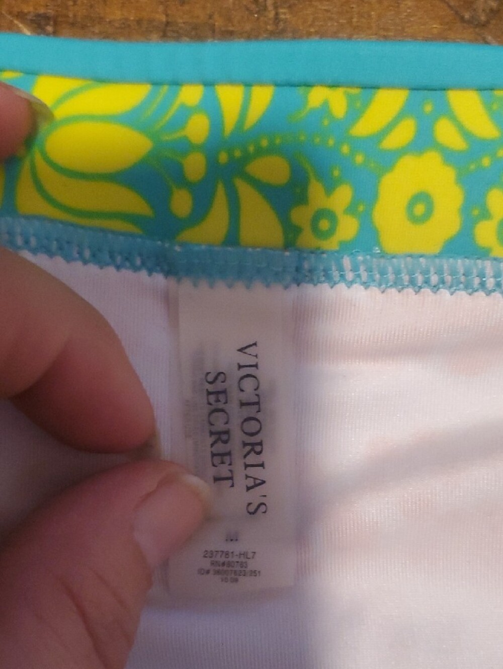 Victoria's Secret Yellow, Orange, Turquoise & Pink Floral Stripe Bikini Bottoms - Picture 2 of 4
